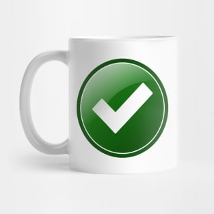 Green and White Check Mark Mug